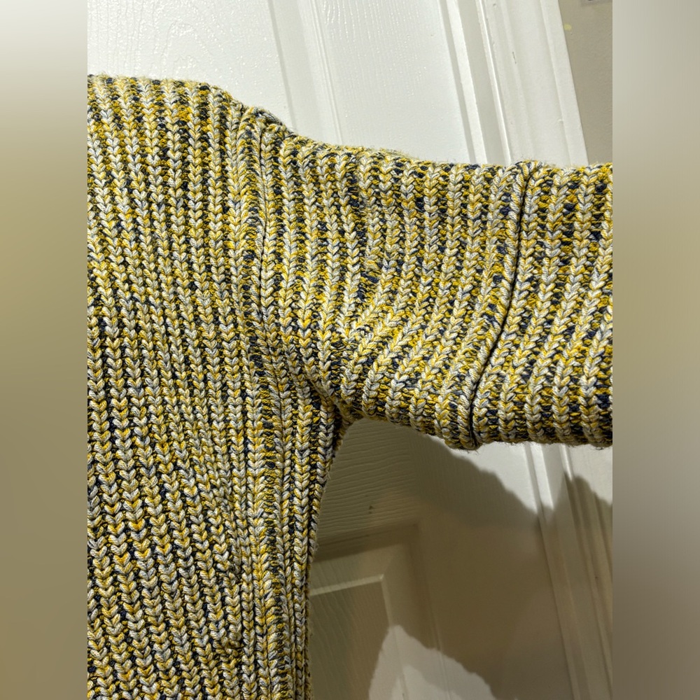 Maje Mous Oversized Yellow Multi Marled Chunky Ribbed Knit Wool Blend Sweater - Picture 4 of 14
